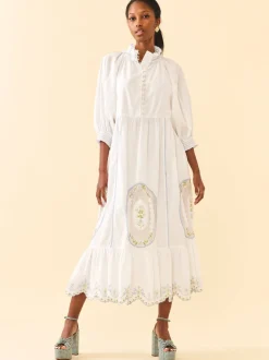 Eliza Maxi Dress in White Whimsy