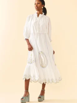 Eliza Maxi Dress in White Whimsy