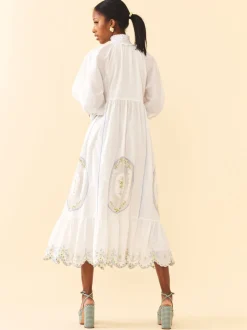 Eliza Maxi Dress in White Whimsy