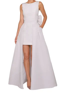 Ella Silk Faille Mini Dress with Convertible Skirt