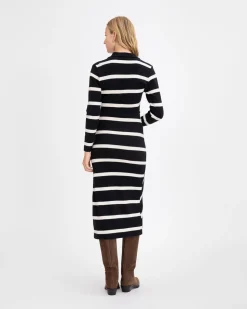 Ellicot Dress in Black/Chalk