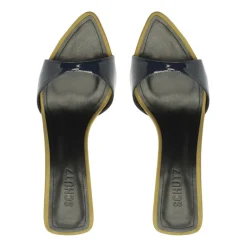 Elodie Patent Sandal in Oxford Blue