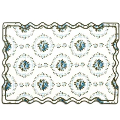 Elodie Placemat and Napkin Set with Bows and Florals in Green