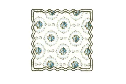 Elodie Placemat and Napkin Set with Bows and Florals in Green