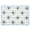 Elodie Placemat and Napkin Set with Bows and Florals in Green with Light Blue Embroidery