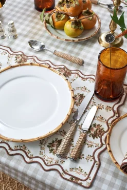 Elodie Placemat and Napkin Set with Bows and Florals with Embroidery