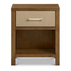 Eloise Assembled Nightstand in Natural Walnut & Performance Sand Eco-Weave