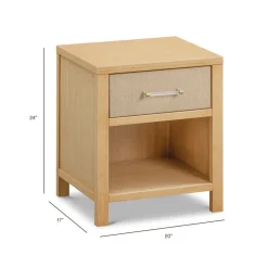 Eloise Assembled Nightstand in Honey and Performance Sand Eco-Weave