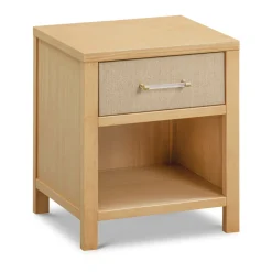 Eloise Assembled Nightstand in Honey and Performance Sand Eco-Weave