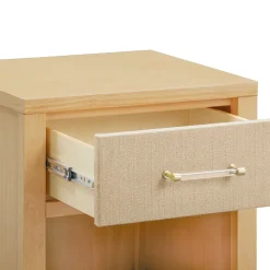 Eloise Assembled Nightstand in Honey and Performance Sand Eco-Weave