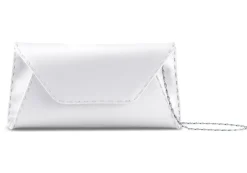 Eloise Clutch Small in Pegasus White IDRO Treated Satin