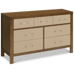 Eloise 7-Drawer Assembled Dresser in Natural Walnut & Performance Sand Eco-Weave