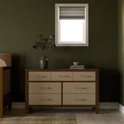 Eloise 7-Drawer Assembled Dresser in Natural Walnut & Performance Sand Eco-Weave