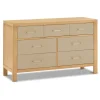 Eloise 7-Drawer Assembled Dresser in Honey and Performance Sand Eco-Weave