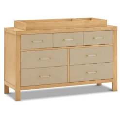 Eloise 7-Drawer Assembled Dresser in Honey and Performance Sand Eco-Weave