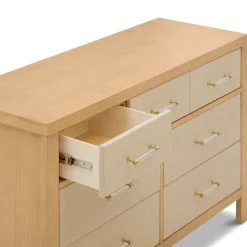 Eloise 7-Drawer Assembled Dresser in Honey and Performance Sand Eco-Weave