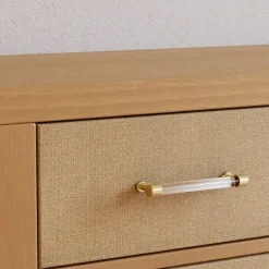 Eloise 7-Drawer Assembled Dresser in Honey and Performance Sand Eco-Weave