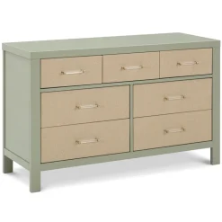 Eloise 7-Drawer Assembled Dresser in French Sage and Performance Sand Eco-Weave
