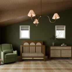 Eloise 4-in-1 Convertible Crib in Natural Walnut & Performance Sand Eco-Weave