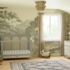 Eloise 4-in-1 Convertible Crib in French Sage and Performance Sand Eco-Weave