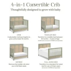 Eloise 4-in-1 Convertible Crib in French Sage and Performance Sand Eco-Weave