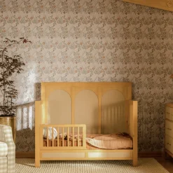 Eloise 4-in-1 Convertible Crib in Honey and Performance Sand Eco-Weave