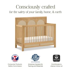 Eloise 4-in-1 Convertible Crib in Honey and Performance Sand Eco-Weave