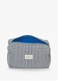 Elsie Travel Case Zip Pouch Bag in Black Gingham