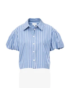 Elza Top in French Blue/White Multi