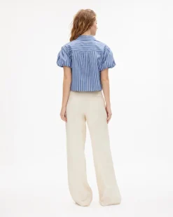 Elza Top in French Blue/White Multi