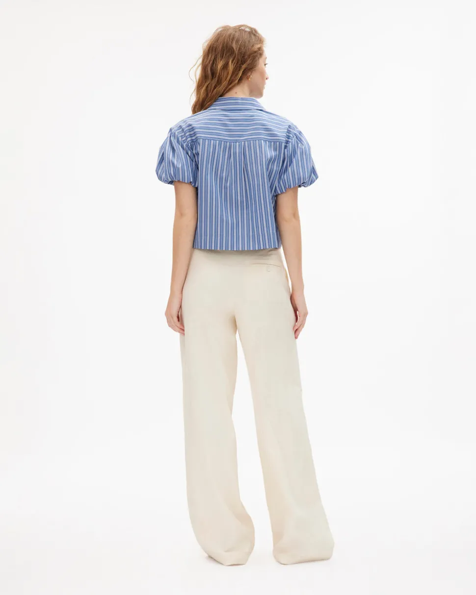 Elza Top in French Blue/White Multi