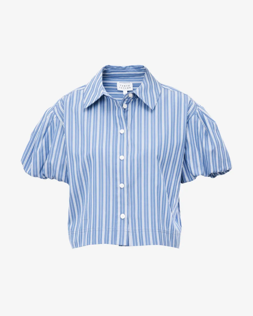 Elza Top in French Blue/White Multi