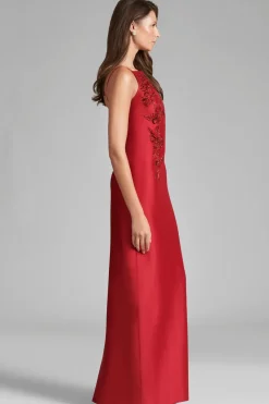 Embellished Pryce Gown in Holly Red
