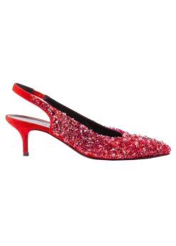 Embellished Susie Pumps in Red