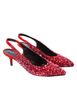 Embellished Susie Pumps in Red