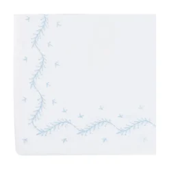Embroidered Crib Sheet in Sky