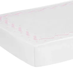 Embroidered Crib Sheet in Blush