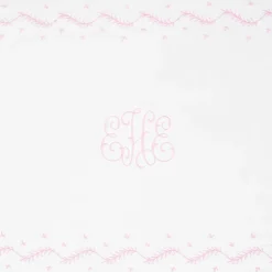 Embroidered Crib Sheet in Blush