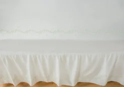 Embroidered Crib Sheet in Meadow