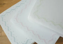 Embroidered Crib Sheet in Meadow