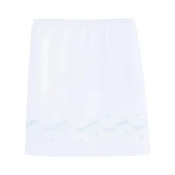 Embroidered Crib Skirt in Sky