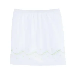 Embroidered Crib Skirt in Meadow