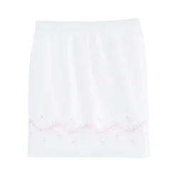 Embroidered Crib Skirt in Blush