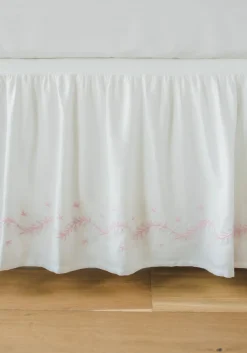 Embroidered Crib Skirt in Blush