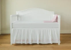 Embroidered Crib Skirt in Blush