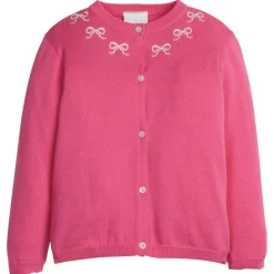 Embroidered Essential Cardigan in Pink Bows