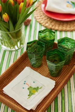 Embroidered Frog Cocktail Napkins, Set of 4