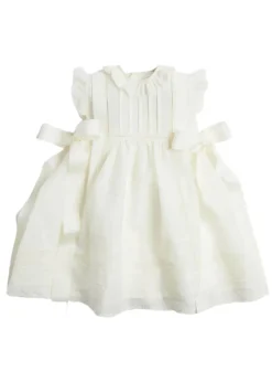 Embroidered Lace Trim Dress in Ivory