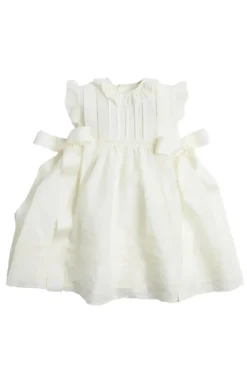 Embroidered Lace Trim Dress in Ivory