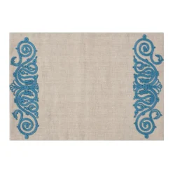 Embroidered Placemat in Blue